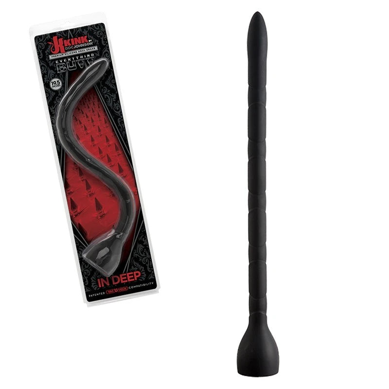 Kink in Deep Silicone Anal Snake Black Anal Dildos