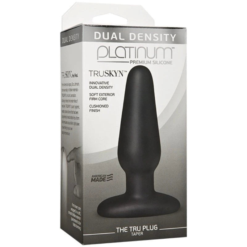 Doc Johnson Platinum The Tru Butt Play Plug Taper Black Butt Plugs