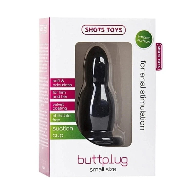 Shots Toys Small Silicone Butt Plug Black Butt Plugs