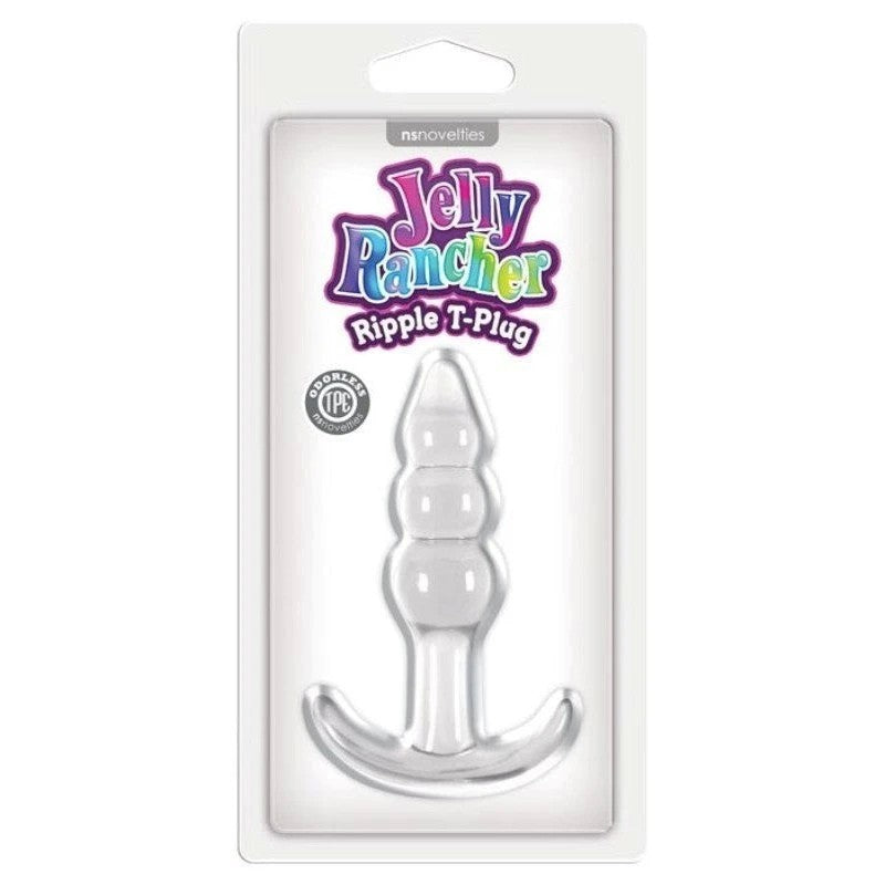 Jelly Rancher T Plug Ripple Clear Butt Plugs