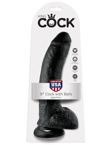 King Cock 9 Inch Suction Cup Realistic Dong with Balls - Realistic Dildos