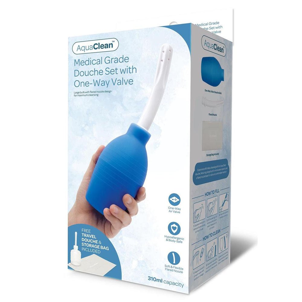 Xgen Products AquaClean Medical Grade Anal Cleansing Douche Set with 1 Way Valve Enemas and Douches