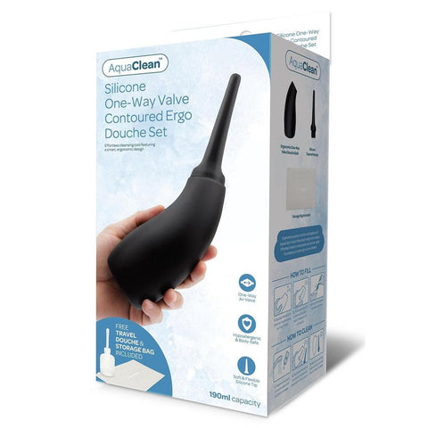 Xgen Products AquaClean Silicone 1 Way Valve Contoured Ergo Anal Douche Set - Enemas and Douches