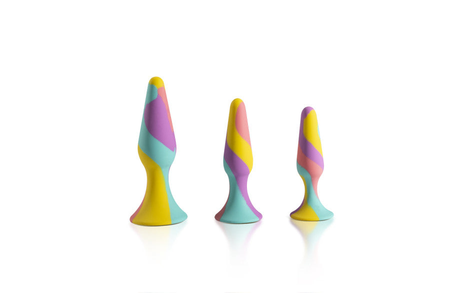 Arosum TriPlugs Silicone Anal Training Kit 3 Piece Butt Plugs