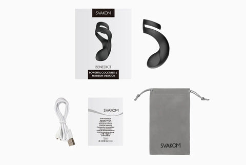 Svakom Benedict Vibrating Double Ring Perineum Stimulator - Ball and Cock Toys