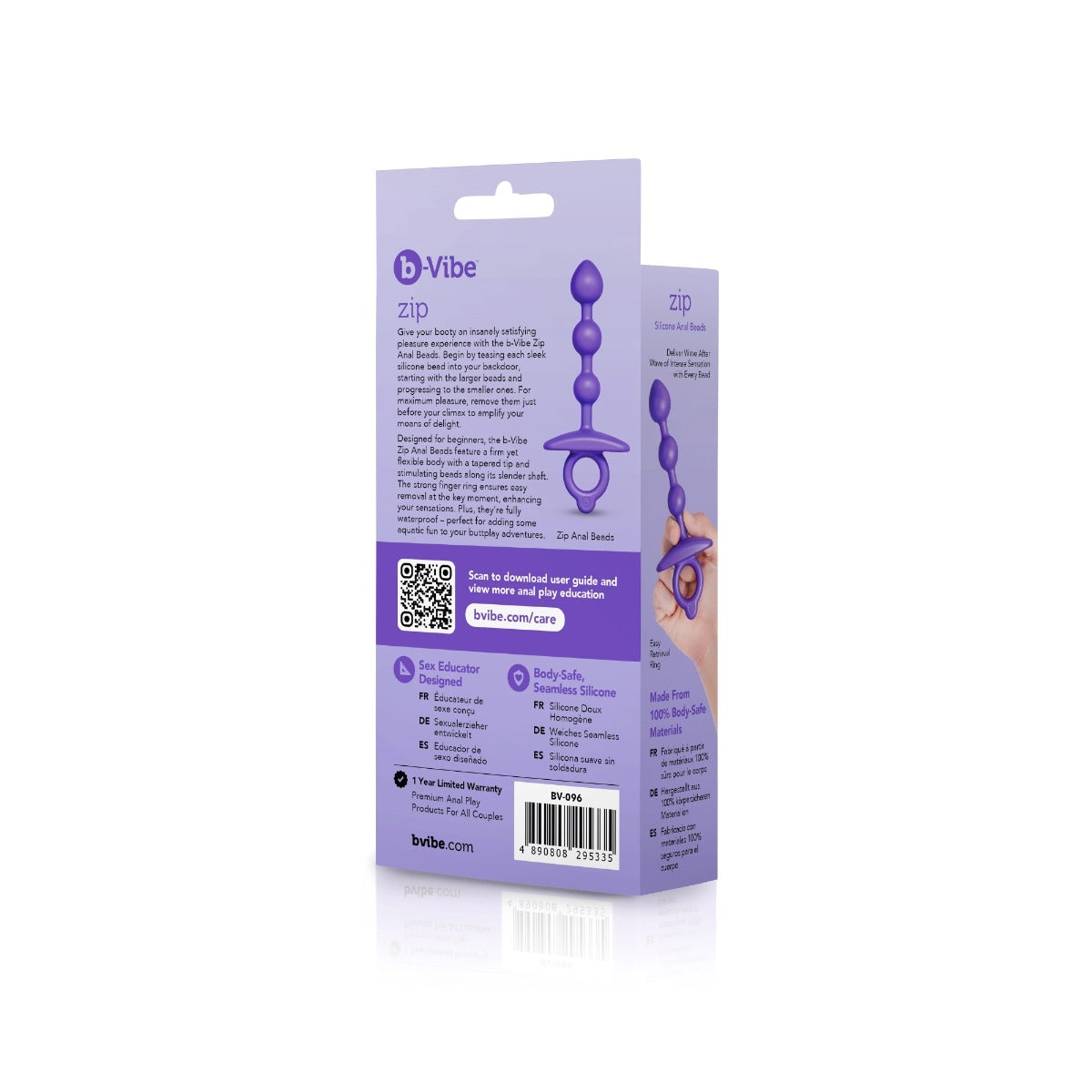 B-Vibe Butties ZIP Silicone Anal Beads Anal Beads and Balls