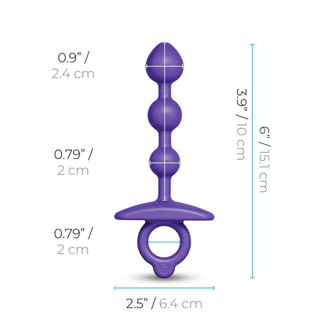 B-Vibe Butties ZIP Silicone Anal Beads - Anal Beads and Balls