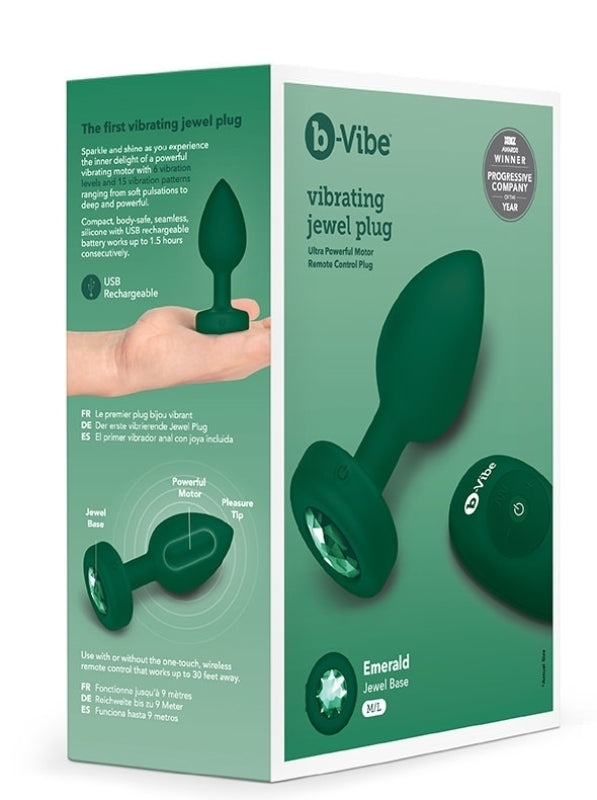 b-Vibe Vibrating Jewels Remote Control Plug M/L - Butt Plugs