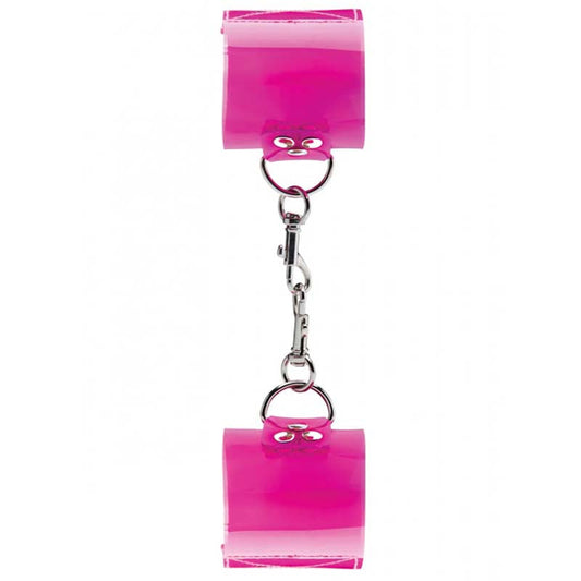 Bad Romance Pink Translucent Handcuffs - Cuffs and Restraints