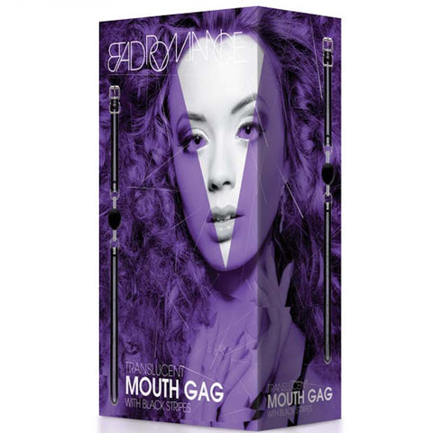 Bad Romance Translucent Mouth Gag with Black Stripes - Bondage Gags and Bits