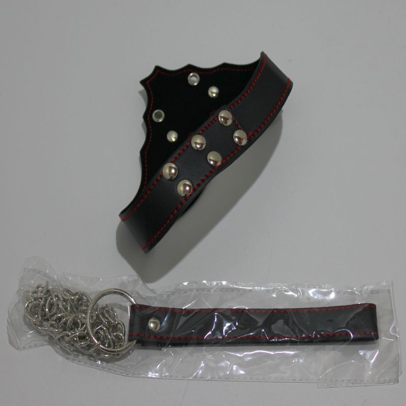 Batman Fetish Collar with Lead Collars and Leads