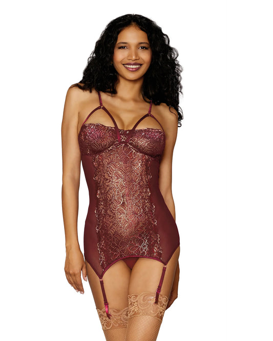 Dream Girl Lingerie Womens Sexy Garter Slip OS Bras and Bra Sets