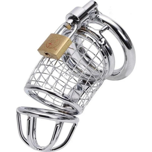 Caged Dragon Male Chastity Device Silver Male Chastity