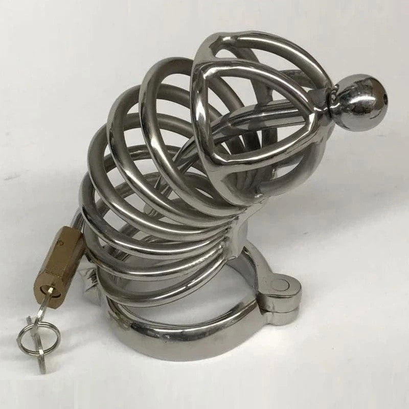 Instituted Cock Cage & Penis Plug Large Male Chastity