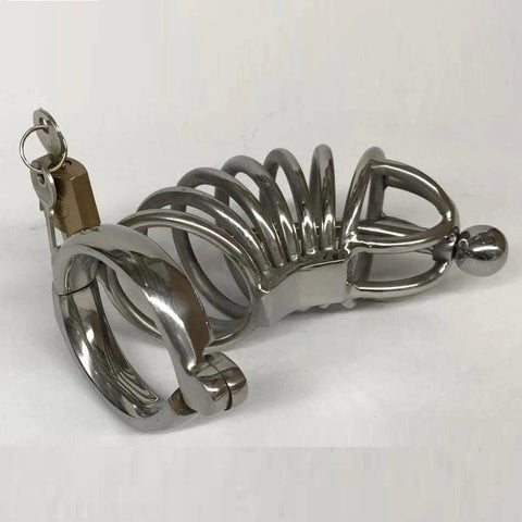 Instituted Cock Cage & Penis Plug Large - Male Chastity