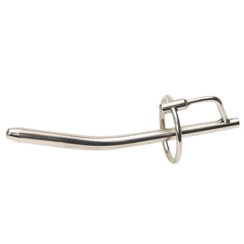 Curved Stainless Steel Penis Plug with Interchangeable Glans Rings Penis Plugs