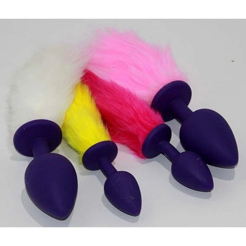 Rabbit Faux Tail Silicone Butt Plug Small - Butt Plugs
