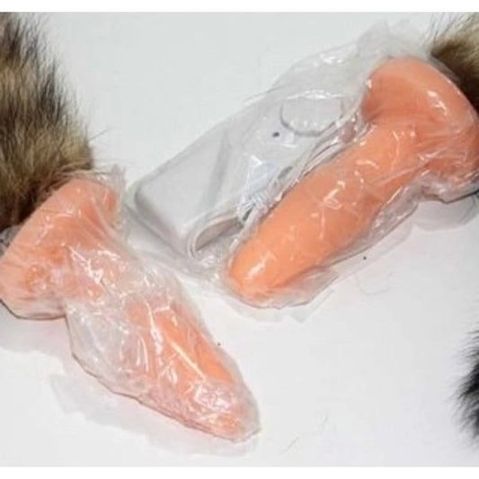 Brown Faux Fox Tail Vibrating Anal Plug - Butt Plugs