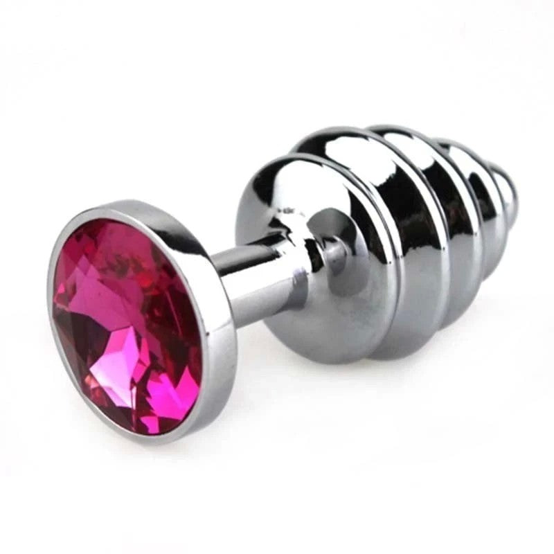 Ribbed Anal Rocket Plug Gemmed Butt Plugs