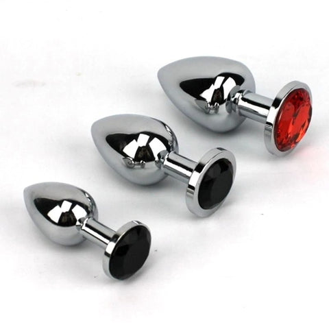Jewel Encrusted Stainless Butt Plug Large - Butt Plugs