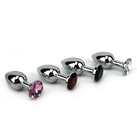 Jewel Encrusted Stainless Butt Plug Large - Butt Plugs