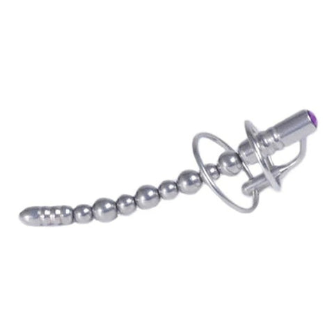 Jewel End Multi-Ball Steel Penis Plug - Penis Plugs