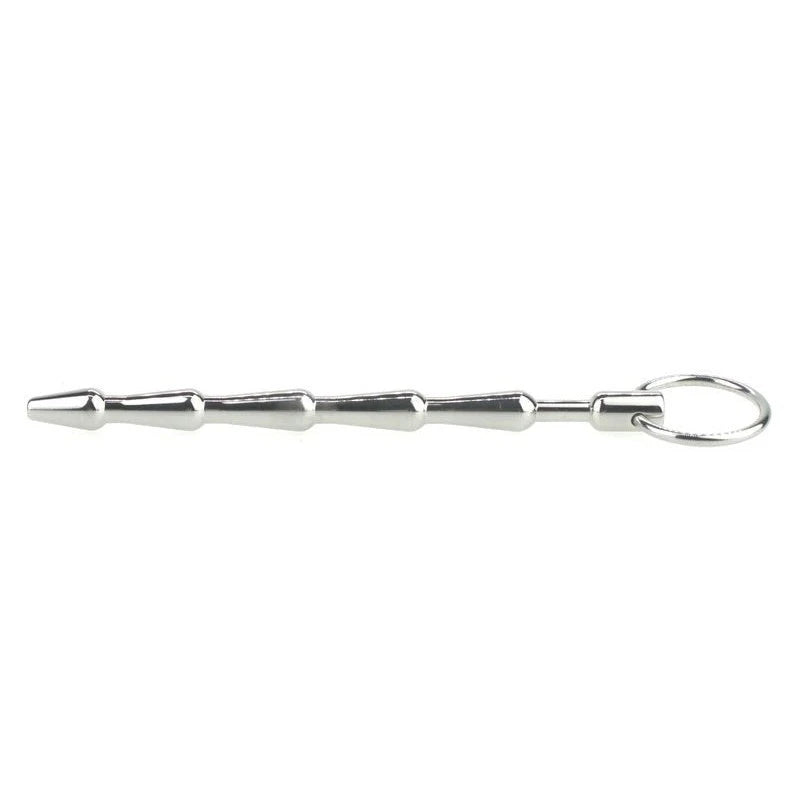 Tiered Metal Plug with Pull Ring Penis Plugs