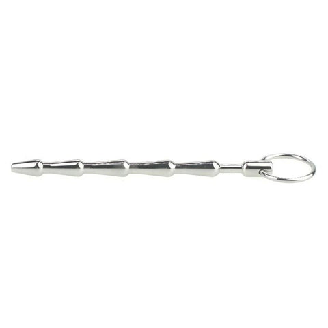 Tiered Metal Plug with Pull Ring - Penis Plugs