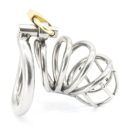 Bent Ring Stainless Steel Chastity Cage - Male Chastity