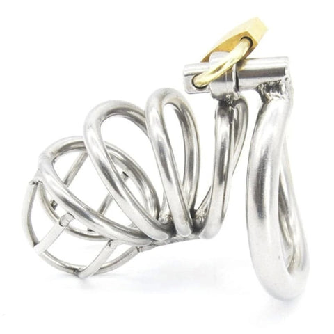 Bent Ring Stainless Steel Chastity Cage - Male Chastity