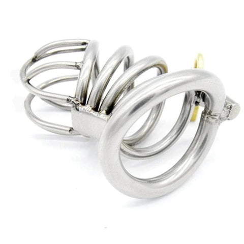 Bent Ring Stainless Steel Chastity Cage - Male Chastity