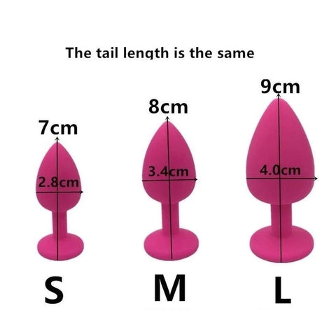 White Faux Fox Tail with Pink Silicone Butt Plug - Prostate Toys