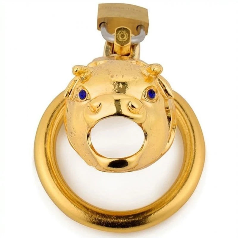 Chinese Zodiac CockCage Ox GOLD Male Chastity