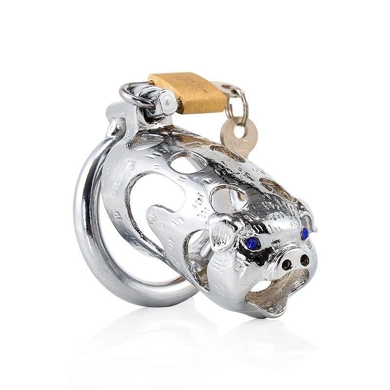 Celestial Zodiac Pig Chastity Device - Luxurious BDSM Indulgence Male Chastity