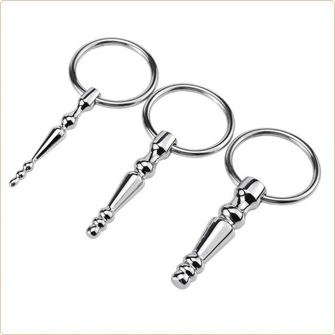 Steel Penis Plug With Ring - Penis Plugs