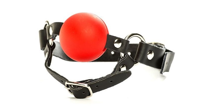 BDSM Ball Gag with Chin Strap Thin Bondage Gags and Bits