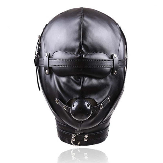 BDSM Hood With Removable Ball Gag - Bondage Gags and Bits