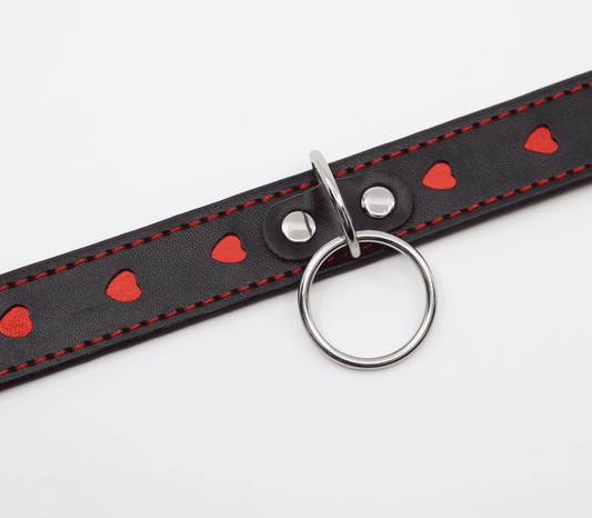 Berlin Baby Metallic Red Love Heart Collar - Collars and Leads