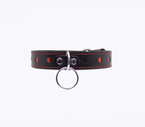 Berlin Baby Metallic Red Love Heart Collar - Collars and Leads