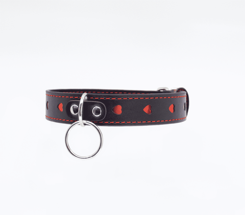 Berlin Baby Metallic Red Love Heart Collar - Collars and Leads