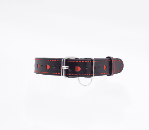 Berlin Baby Metallic Red Love Heart Collar - Collars and Leads