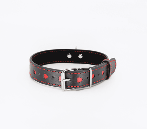 Berlin Baby Metallic Red Love Heart Collar - Collars and Leads