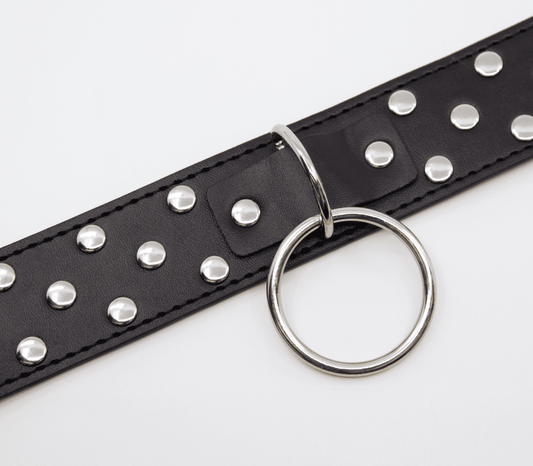 Berlin Baby Black Studded BDSM Play Collar - Collars and Leads