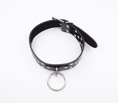 Berlin Baby Black Studded BDSM Play Collar - Collars and Leads