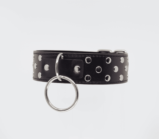 Berlin Baby Black Studded BDSM Play Collar - Collars and Leads