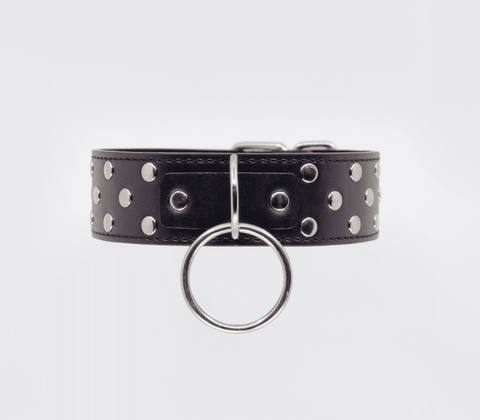 Berlin Baby Black Studded BDSM Play Collar - Collars and Leads