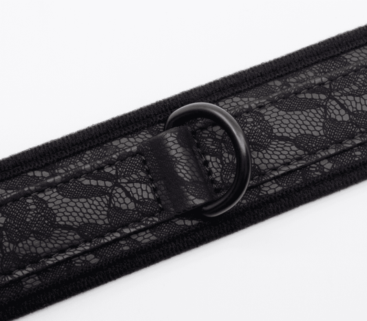 Berlin Baby Lace Printed BDSM Leather Collar - Collars and Leads