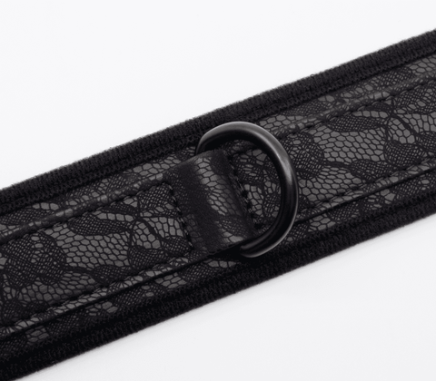 Berlin Baby Lace Printed BDSM Leather Collar - Collars and Leads