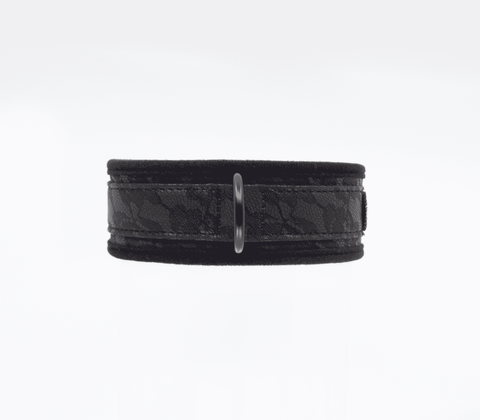 Berlin Baby Lace Printed BDSM Leather Collar - Collars and Leads