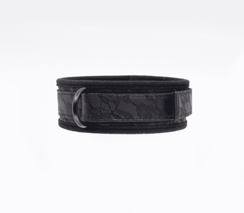 Berlin Baby Lace Printed BDSM Leather Collar - Collars and Leads